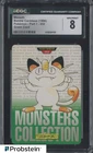 1996 Vintage Pokemon Bandai Part 1 Green Card #052 Meowth CGC 8 NM-MT
