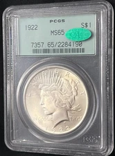 🎄1922 Peace Dollar NGC MS65 OGH PLUS CAC!!! LOTS OF LUSTER L👀K 🎄