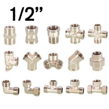 Copper Compression Fittings Straight Elbow Tee Gas Adapters Tube Pipe Connector