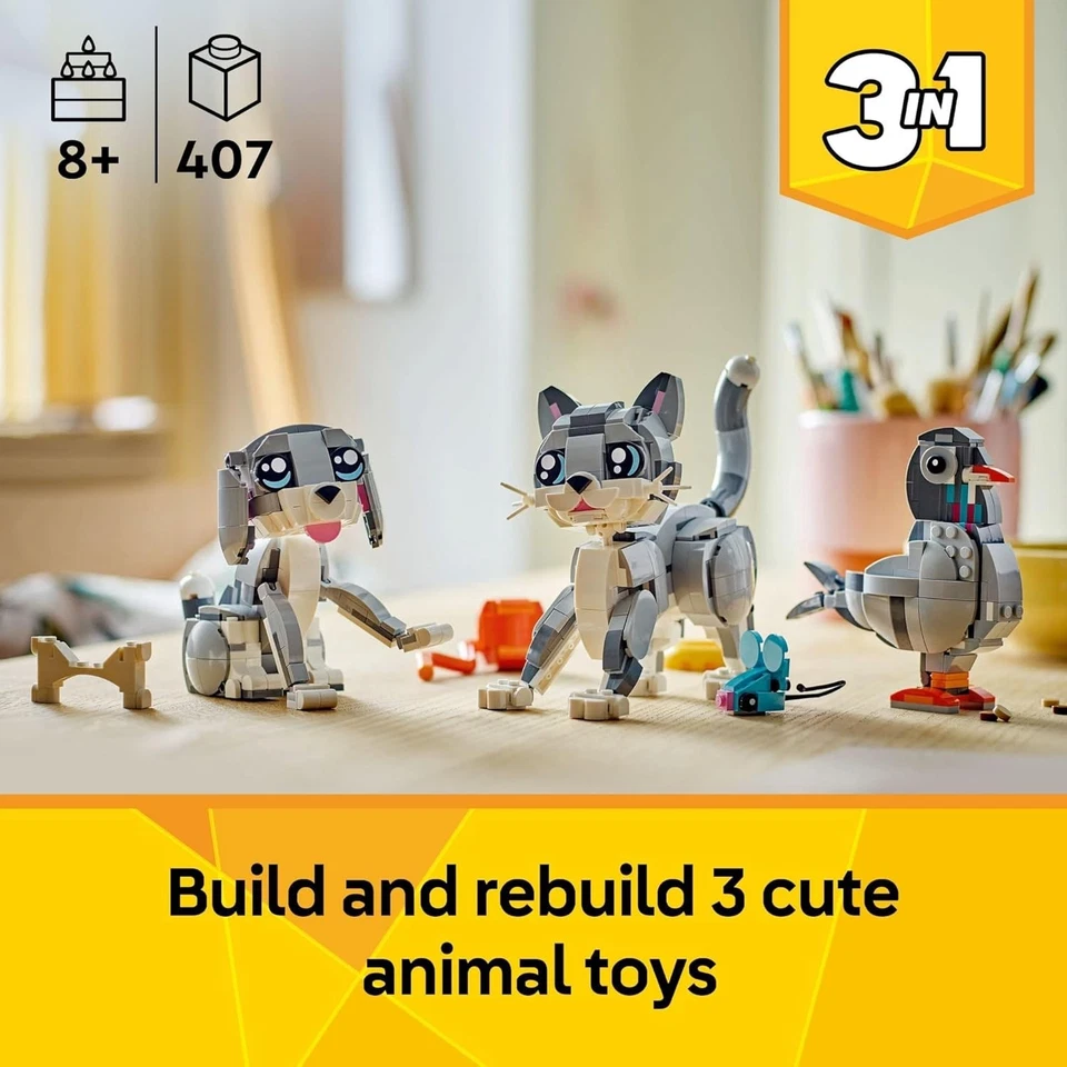 Lego 3 in 1 Playful Cat Toy Set – Engage Creativity with Posable Figures - Image 4 of 4