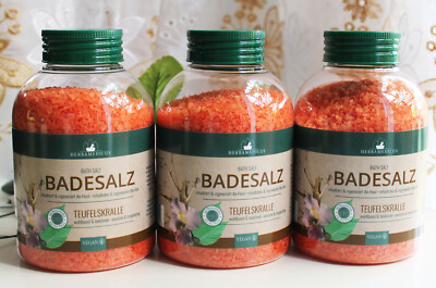3x575g Herbamedicus Badesalz Teufelskralle wohltuend belebend Bath Salt Vegan