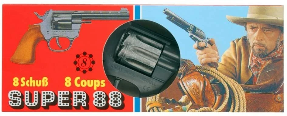 Schrödel Super 88 Pistolet Jouet 8 Coups Pistolet Révolver Cowboy Carnaval - Photo 2/2