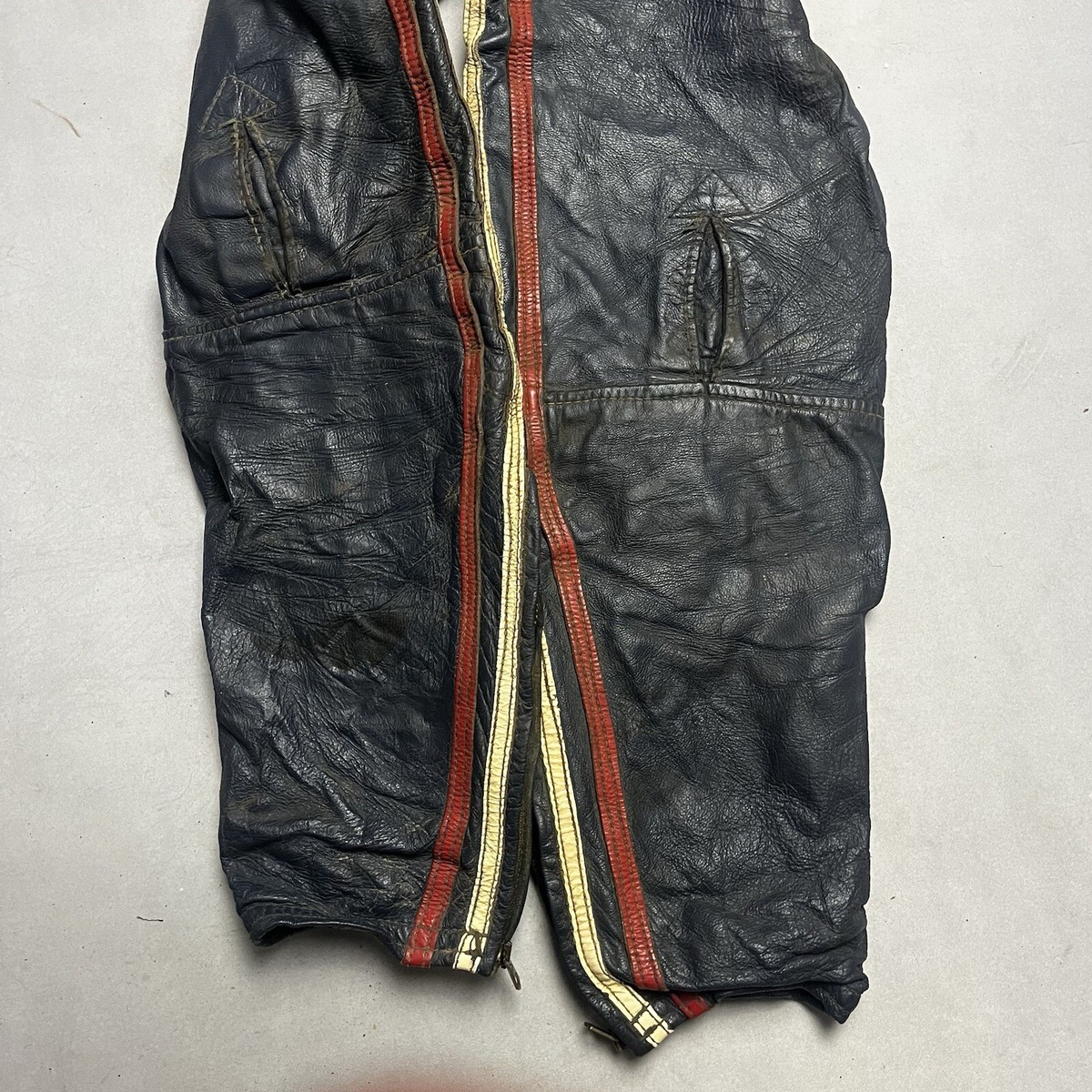 LANGLITZ LEATHERS◆60s/VINATGE/TALON/レザーパンツ/ベルト付/モトパン/ボトム/レザー/BLK LANGLITZ LEATHERS◆60s/VINATGE/TALON/レザーパンツ/ベルト付/モトパン/ボトム/レザー/BLK