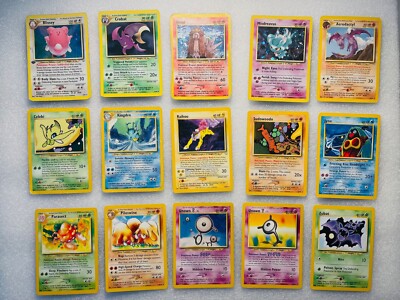 Lot 15 Pokemon Karten Set Neo Revelation ENG LP / Poor - No Charizard