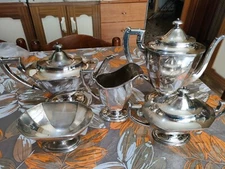 servizio da tè e caffè in argento vintage