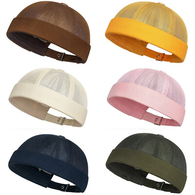 Herren Netz Atmungsaktive Beanie Kappe Randlose Mütze Hip-Hop-Vintage-Sommerhüte