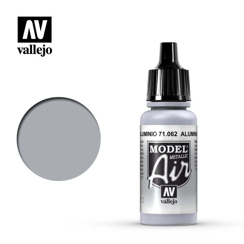 Vallejo 71062 Model Air Aluminum (Metallic) Acrylic Paint 17ml - US
