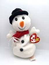 TY Beanie Baby - SNOWBALL the Snowman 4th Gen hang Tag, Christmas Stuffed Toy