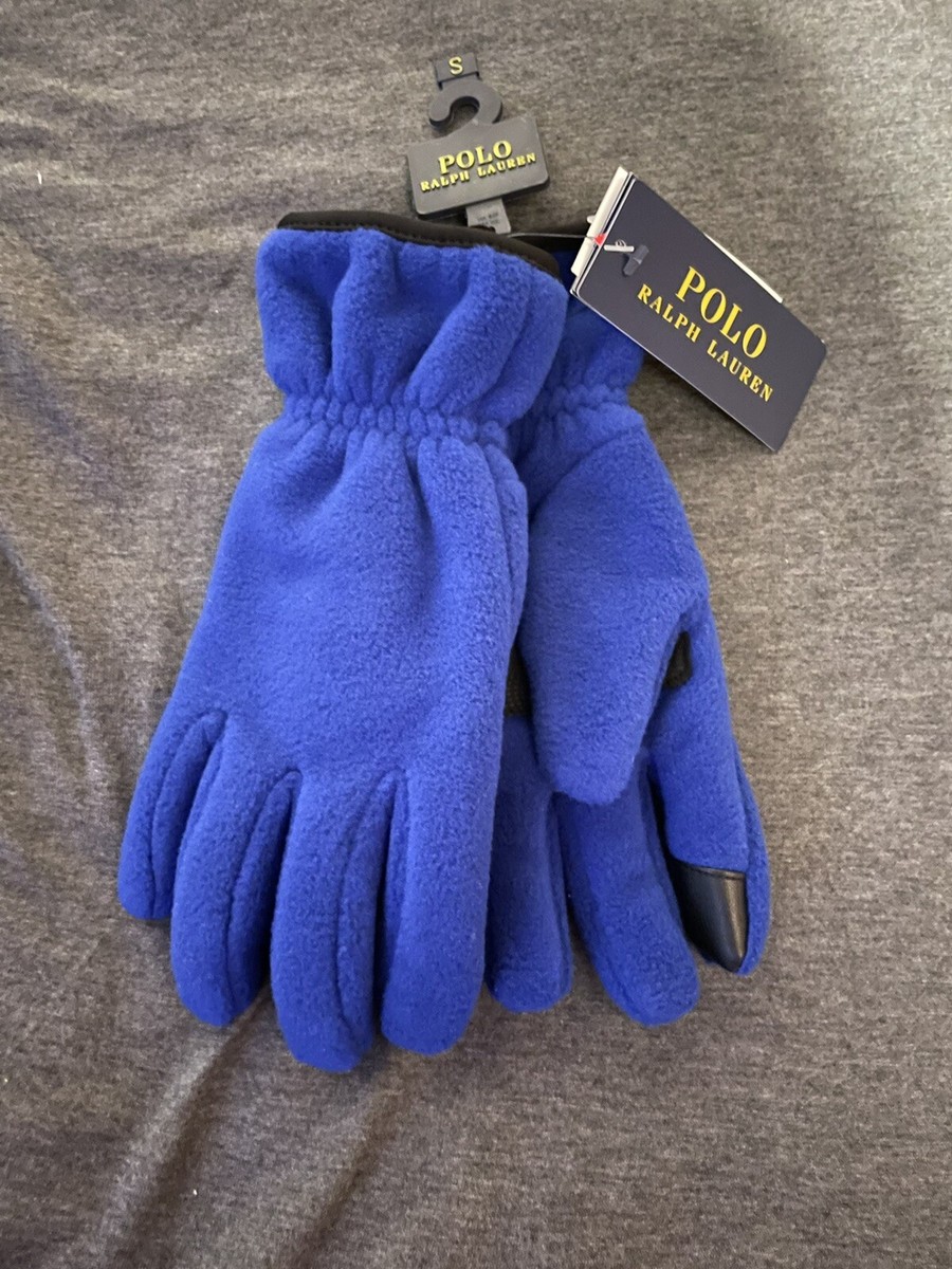 Polo Ralph Lauren Blue Fleece Gloves Polartec Fleece With Touch  Technology S