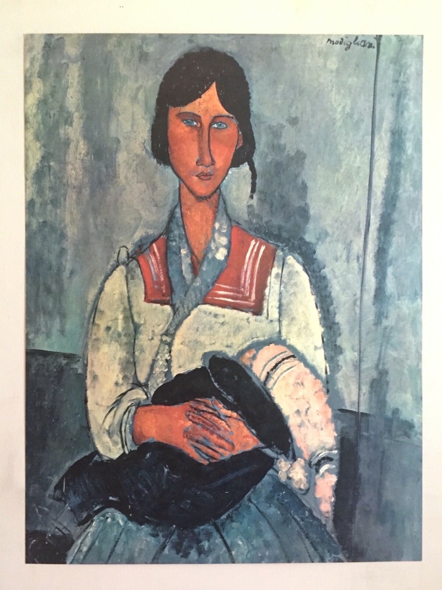 モディリアーニ　リトグラフ　GYPSY WOMAN WITH A BABY Gypsy Woman with a Baby, 1919 - Amedeo Modigliani - WikiArt.org