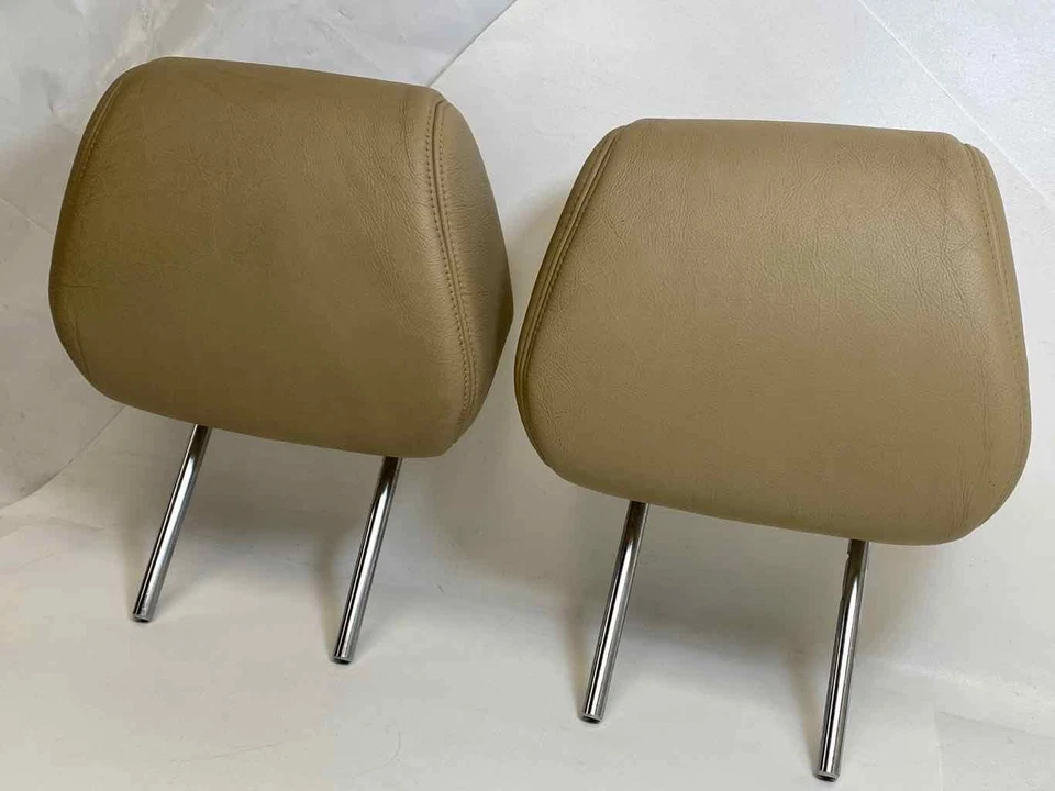 Front Lh & Rh Headrest Tan Leather Set Of 2 OE Fits ACURA TL 2004-2008 - Image 3 of 4