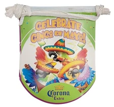 Corona Beer String Banner Flag Double Sided Banner Mancave Bar About 20 ft NOS