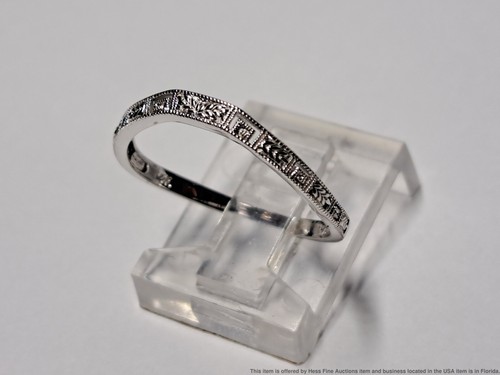 Brand New Trufili 14K White Gold Filigree Wedding Band Ring or guard heavy Sz 7 - Picture 2 of 9