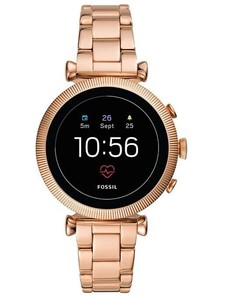 Fossil Women's Gen 4 Q Venture HR Stainless Steel Smartwatch - Rose Gold | eBay