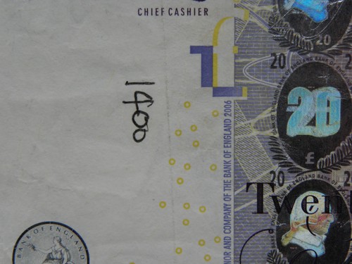 OLD PAPER UK £20 BANK NOTE QUEEN ELIZABETH ADAM SMITH ANDREW BAILEY CH15 202001 - Picture 4 of 4