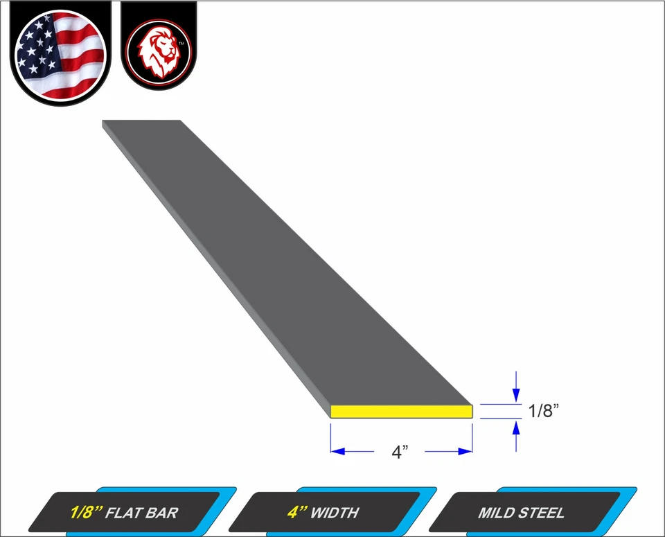 (X2) 1/8 英寸 x 4 英寸扁平金属条 - 轻钢 - 平金属枪托 - 60 英寸长(5 英尺) — 第 2/3 张图片