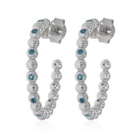 Xen Steckcreolen Mit London Blue Topas Ca. 0,40 Ct. Rhodiniert