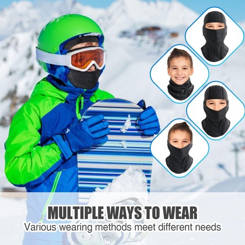 Kinder Sturmhaube Winter Winddicht Thermo Balaclava Gesichtsmaske Skimaske Sturm - Bild 5 von 7