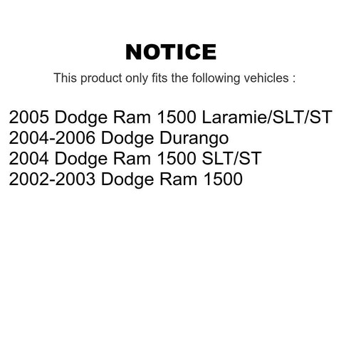 Front Coated Disc Brake Rotor & Semi-Metallic Pad Kit For Dodge Ram 1500 Durango - Picture 2 of 12