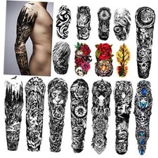 Extra Large waterproof Temporary Tattoos 8 Sheets Full Arm Fake Tattoos and 8