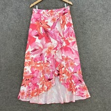 Winnie & Co Skirt Womens 12 Multicolour Floral Midi Flare Zip 18228