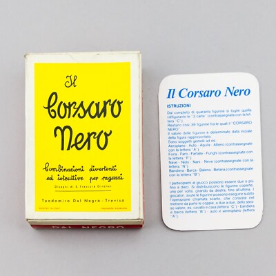Kartenspiel Der schwarze Korsar DAL NERO Vintage lustige Kombinationen Jungen