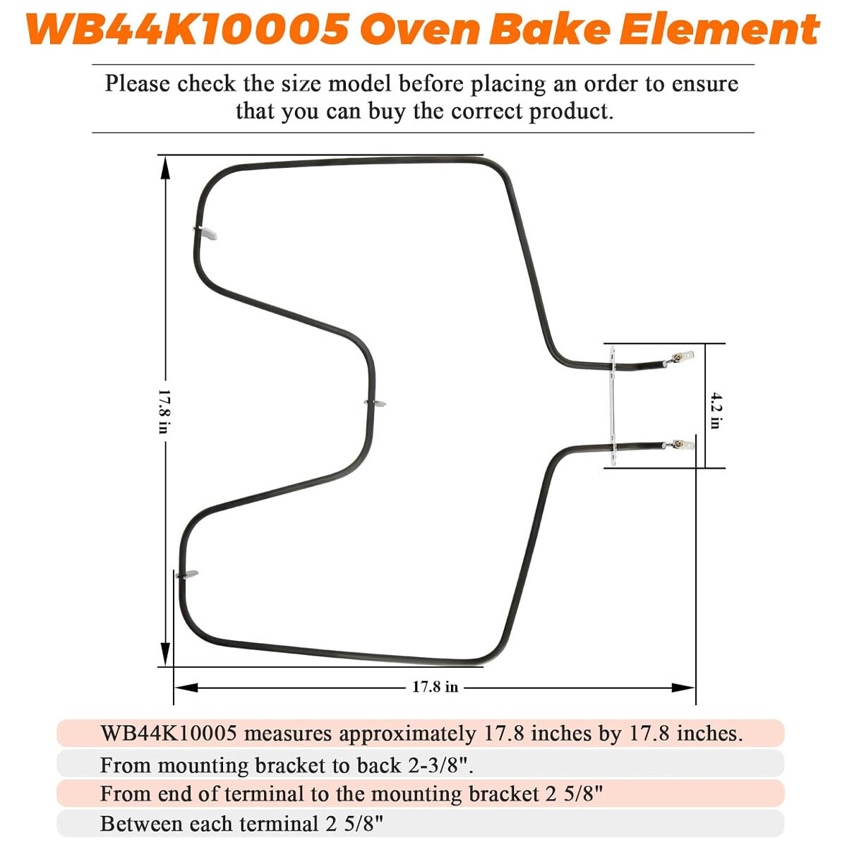 GE & Hotpoint Oven Heating Bottom Part, Bake Element Replacement WB44X10016