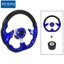 13IN Blue Marine Boat Steering Wheel w/Hub Ad...