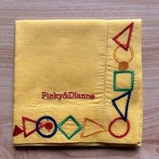 VINTAGE HANDKERCHIEF MEN'S YELLOW PLAIN POCKET SQUARE COTTON 18" B0639
