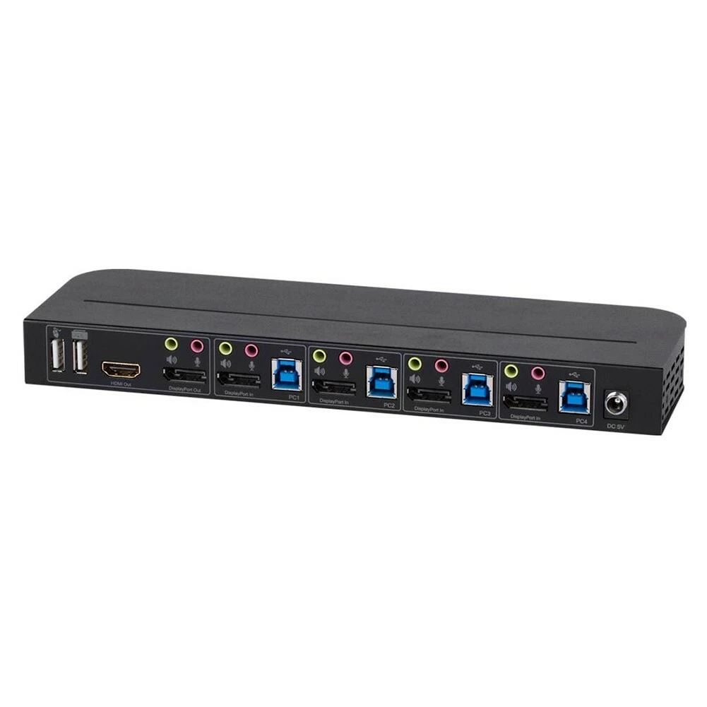 4Port 4K DisplayPort Audio KVM Switch With USB Hub Gofanco, 57 OFF
