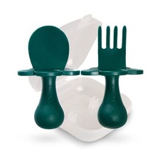 Grabease Baby Spoons  Toddler Utensils - BPA-Free  Phthalate-Free - Green