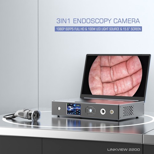 3in1 1080P 60FPS HD Endoscopy Camera Light Source Combo Borescope