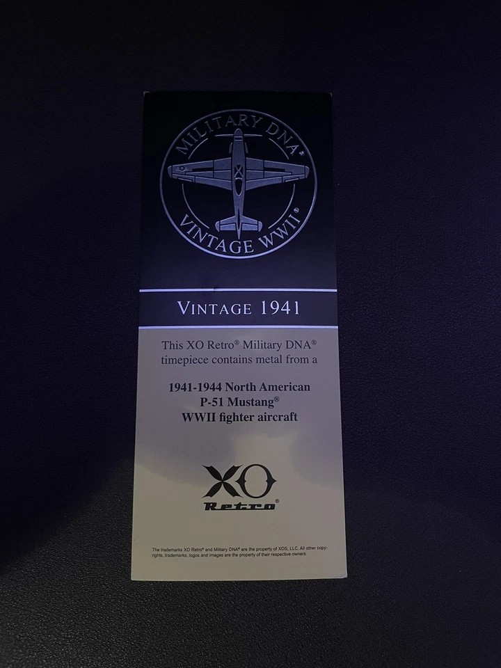 XO Retro P-51 Mustang DNA Relógio Piloto Masculino – Mostrador Quadrado Preto, Pulseira de Couro, N - Imagem 4 de 4