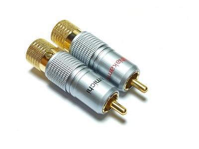 12pcs Gold Plated Nakamichi RCA Plug Locking Non solder plug connector