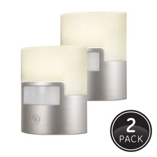 GE Motion Activated Soft White LED Night Lights, 2 Pack, Plug In, 46632-P1