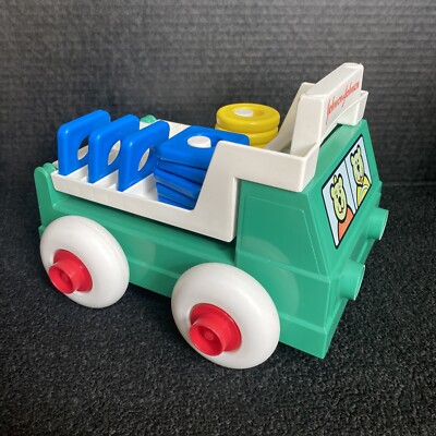 Vintage Johnson & Johnson Stack & Shapes Dump Truck Toy 13 Original shapes 1983
