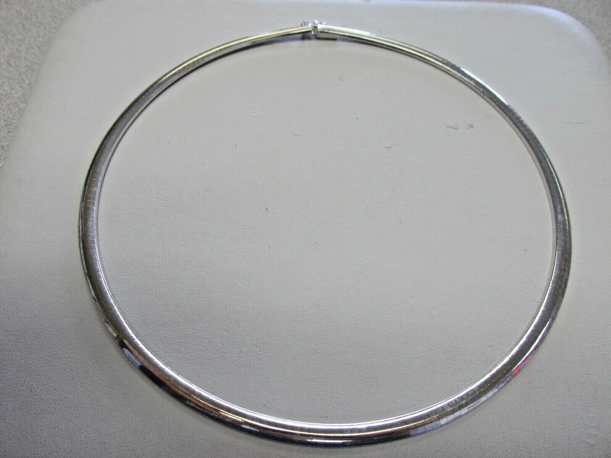 Beautiful 14k White Gold 17 inch x 5 mm Curved Omega Necklace MAKE OFFER |  eBay