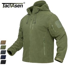Men's Fleece Hooded Jacket Winter Full-Zip Coat Outdoor Hiking Casual Work Coats