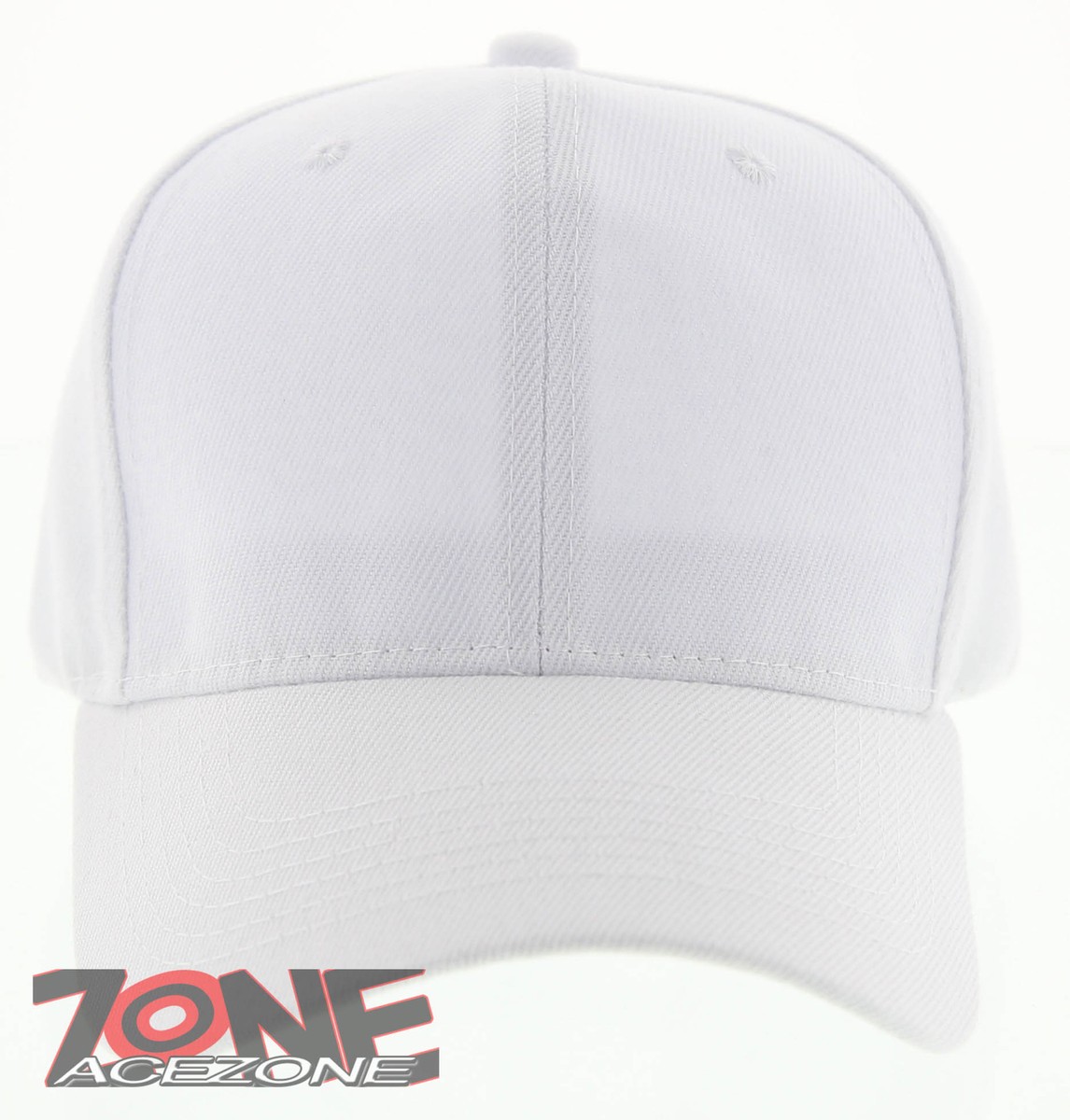 NEW! PLAIN SOLID ADJUSTABLE BASEBALL CAP HAT WHITE UK