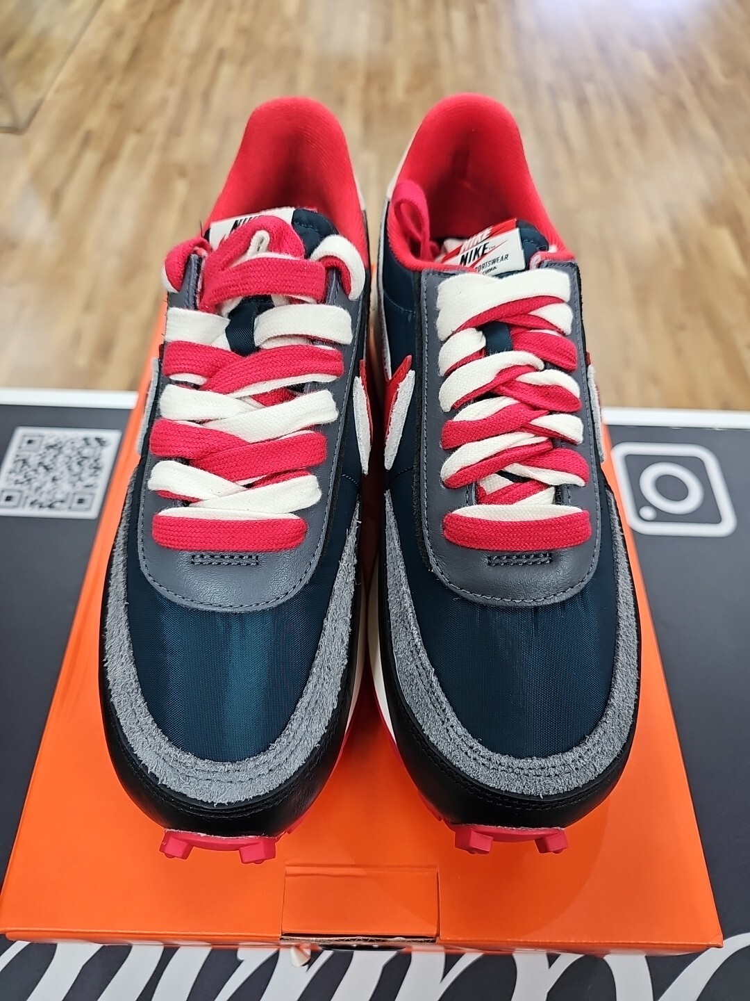 SACAI X NIKE Nike Sacai x UNDERCOVER x LDWAFFLE ""MIDNIGHT ABETE UNIVERSITY ROSSO"" TAGLIA 8 5