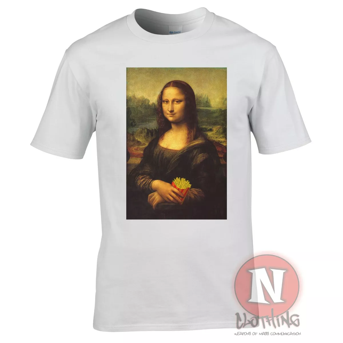 descuento aplausos descuento Mona Lisa french fries t-shirt Aesthetic vaporwave classic fast food art  tee | eBay