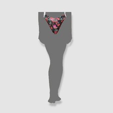  25 Hanky Panky Women's Black Floral Printed Lace Thong Panties Size OS/ 4-14
