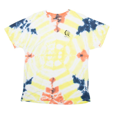 HUSTLE GANG Herren Tie Dye T-Shirt Gelb XL
