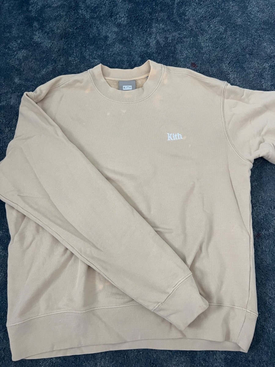 kith crew neck bleached sweater- Tan size S - Main Image