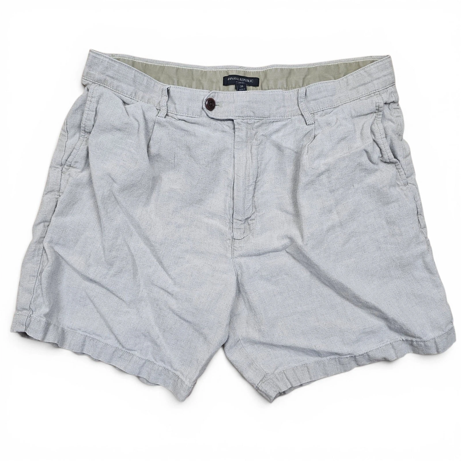 BANANA REPUBLIC 100% Linen Shorts Men's 36 Beige Elevated Resort Summer Casual