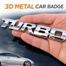 Silver Car Sticker Turbocharged Turbo Metal Alloy 3D Badge Car Modification Acce