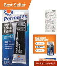 Black Silicone Adhesive Sealant, 3 oz Tube - Waterproof  Versatile RTV Formula