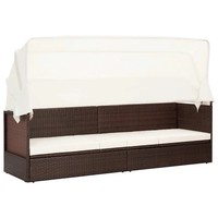 Gartensofa Poly Rattan Mit Sonnendach Braun FüR Garten Terrasse Balkon
