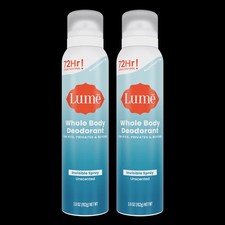LUME UNSENTED MANDO Spray Desodorante Paquete de 2