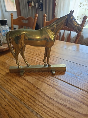 #ad #ad 1949 Virginia Metalcrafters Solid Brass Horse Doorstop CITATION HORSE $325.00